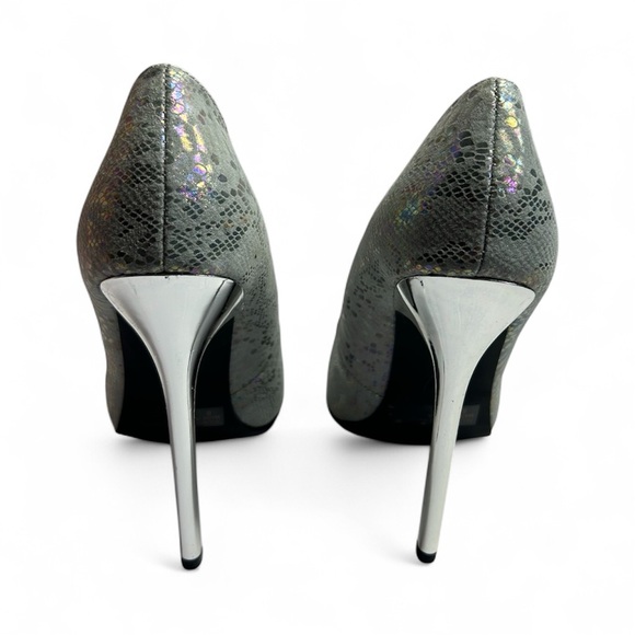 Privileged Champagne Iridescent Faux Snakeskin Stiletto Pumps – Size 8 - Picture 3 of 12